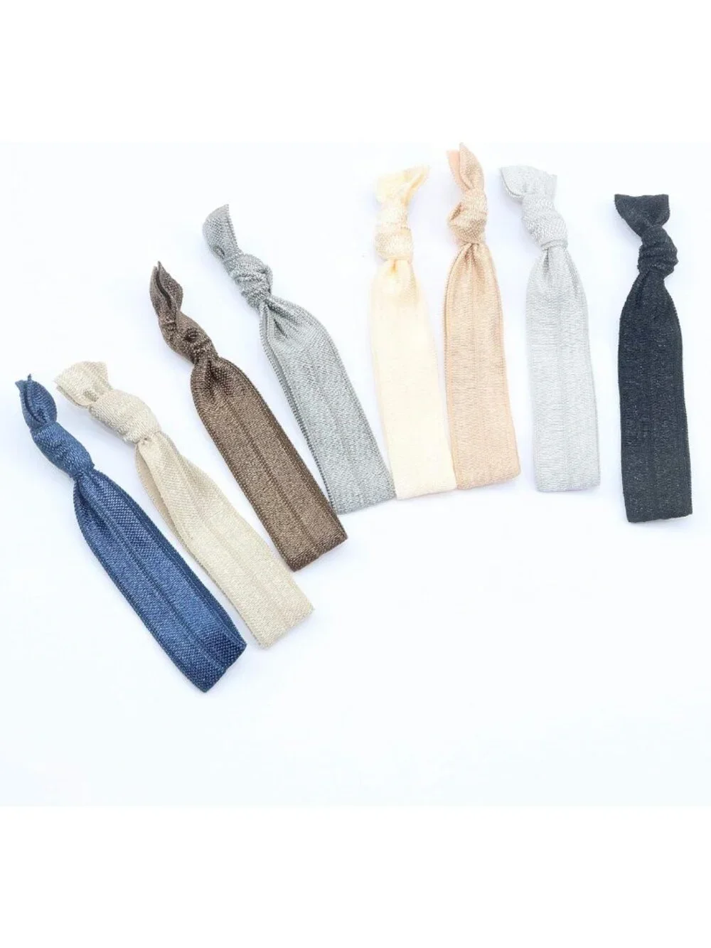 120 Pack No Crease Hair Ties - Neutral Color Ribbon Elastics for Yoga